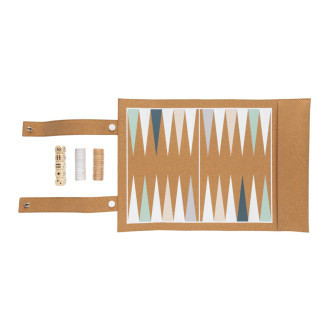 Britton skládací korková sada her backgammon a dámy