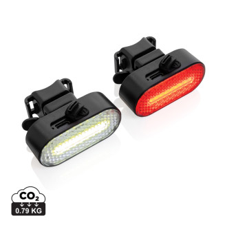 Sada USB dobíjitelných světel na kolo Lumino z RCS plastu