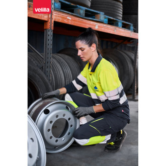 VL VULCAN. Dvoubarevná polokošile z ptačí perspektivy (160 g/m²) s dlouhým rukávem, z polyesteru (100 %)