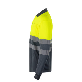 VL VULCAN. Dvoubarevná polokošile z ptačí perspektivy (160 g/m²) s dlouhým rukávem, z polyesteru (100 %)