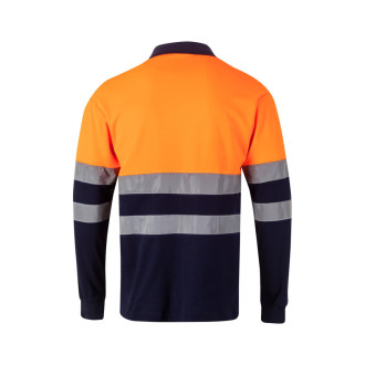 VL PLUTO LARGE. Dvoubarevná piké polokošile (150 g/m²) s dlouhým rukávem z bavlny (55 %) a polyesteru (45 %)