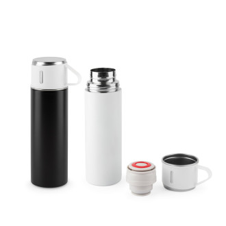 COMANECI. Dvouplášťová láhev z nerezové oceli (90% recyklace) s matným povrchem 490 ml