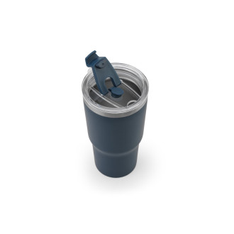 JOYNER M. Kompaktní cestovní hrnek z nerezové oceli (91 % recyklovaný) s vakuově izolovanou dvojitou stěnou a matným povrchem 600 ml