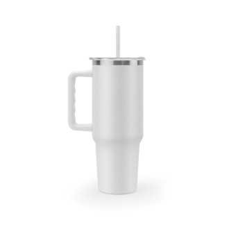 JOYNER XL. Velký cestovní hrnek z nerezové oceli (91 % recyklovaný) s vakuově izolovanou dvojitou stěnou a matným povrchem 1300 ml