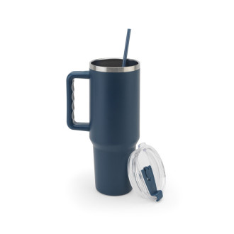 JOYNER XL. Velký cestovní hrnek z nerezové oceli (91 % recyklovaný) s vakuově izolovanou dvojitou stěnou a matným povrchem 1300 ml