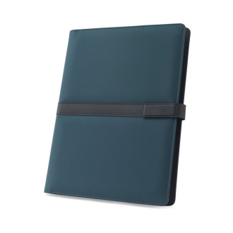 SANDERSON FOLDER. Složka A4 z PU (50 % recyklovaný) s magnetickým uzávěrem a poznámkovým blokem s linkovanými stránkami