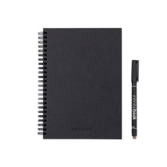 STARTER KIT INFINITEBOOK A5 PLANNER TEXTURE. Sada obsahující "InfiniteBook" s pevnou vazbou, 1 čistící sada, 1 fix a 1 držák na kuličkové pero