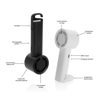 Dobíjecí větráček Twist z recyklovaného plastu RCS