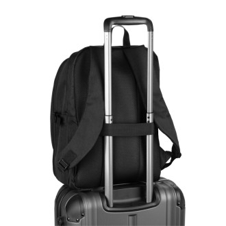 UDINE. Batoh s jednou plně otevíratelnou přihrádkou z recyklovaného polyesteru 300D s vysokou hustotou, 16"