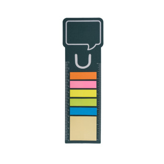 BOOKMARK záložka s pravítkem a papírky, tmavě zelená