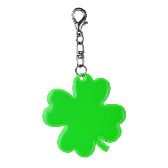 LUCKY CLOVER reflexní přívěsek na klíče, zelená