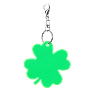 LUCKY CLOVER reflexní přívěsek na klíče, zelená
