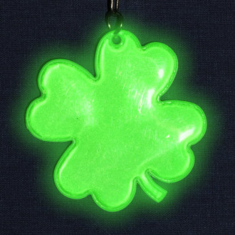LUCKY CLOVER reflexní přívěsek na klíče, zelená