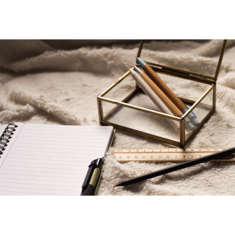 SIMPLE PENCIL sada tužky a pravítka, béžová