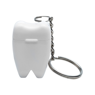 TOOTHY přívěsek na klíče s dentální nití, bílá
