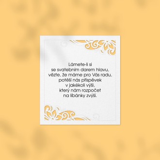 Kartička na svatební dary L2176d