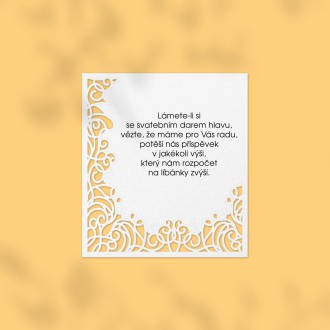 Kartička na svatební dary L2205d