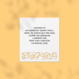 Kartička na svatební dary L2232d