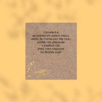 Kartička na svatební dary L2239d