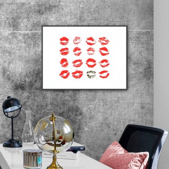 Červené Rty 3D Zlatý Plakát