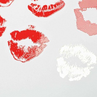 Červené Rty 3D Zlatý Plakát