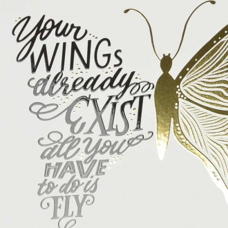 Motýl s Textem 3D Zlatý Plakát