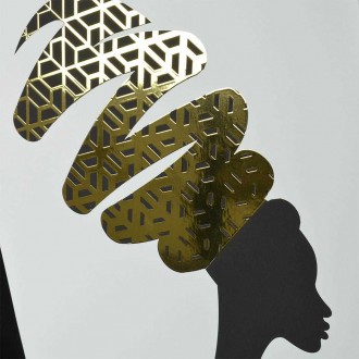 Africká Žena v turbanu 3D Zlatý Plakát