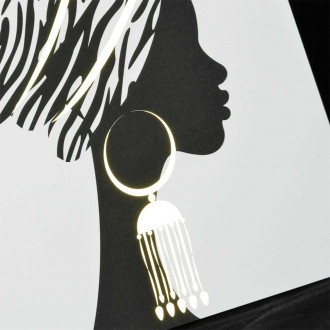 Africká Žena v tradičním turbanu 3D Zlatý Plakát