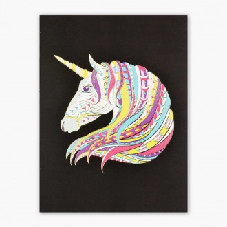 Jednorožec 3D Zlatý Plakát