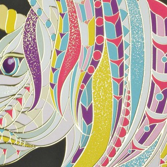 Jednorožec 3D Zlatý Plakát