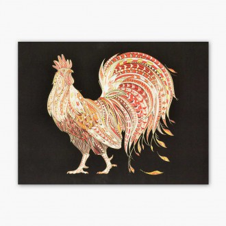 Kohout 3D Zlatý Plakát