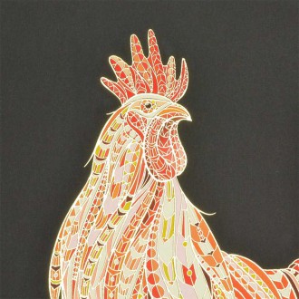 Kohout 3D Zlatý Plakát