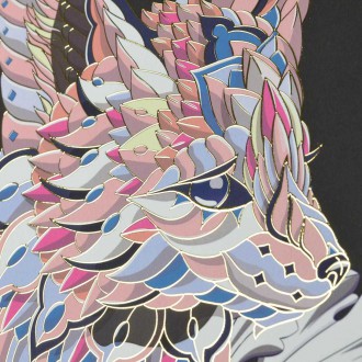 Pouštní Liška 3D Zlatý Plakát