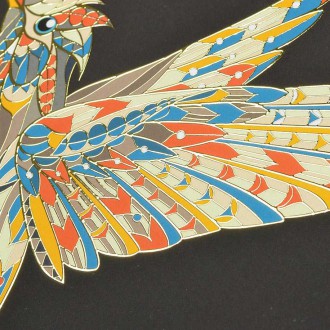 Létající Kolibřík 3D Zlatý Plakát