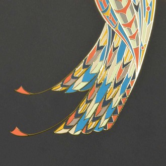 Létající Kolibřík 3D Zlatý Plakát