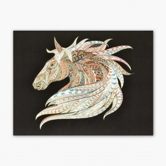 Koňská hlava 02 3D Zlatý Plakát