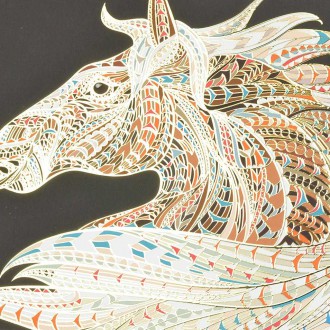 Koňská hlava 02 3D Zlatý Plakát