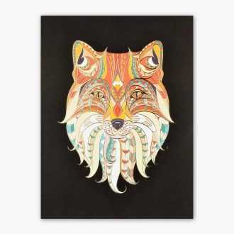 Hlava Lišky 2 3D Zlatý Plakát