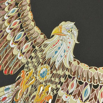 Orel 3D Zlatý Plakát