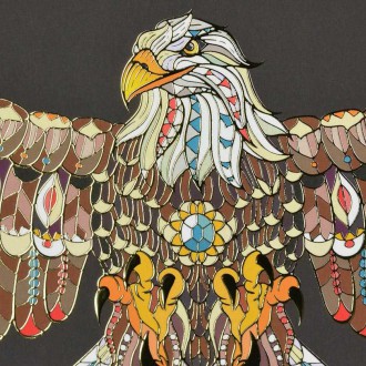 Orel 3D Zlatý Plakát