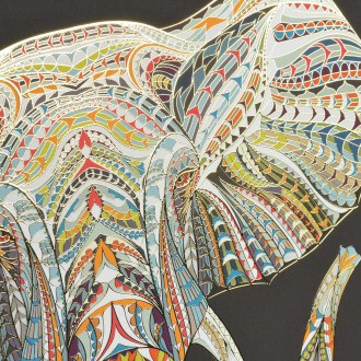 Etnický slon 3D Zlatý Plakát