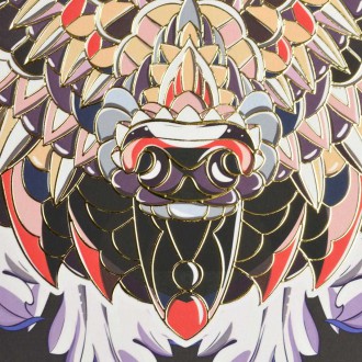 Vzorovaná hlava psa 3D Zlatý Plakát