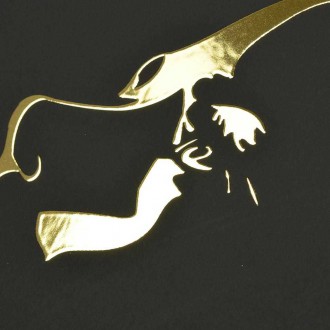 Silueta ženského obličeje 3D Zlatý Plakát