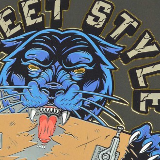 Puma se skateboardem 3D Zlatý Plakát