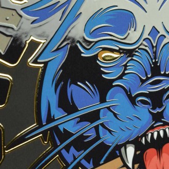 Puma se skateboardem 3D Zlatý Plakát