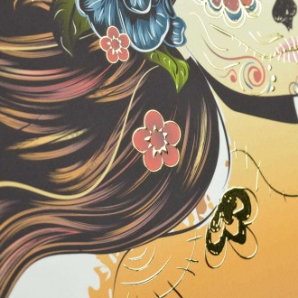 Sugar Skull Girl 3D Zlatý Plakát