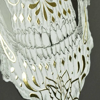 Den mrtvých lebka 3D Zlatý Plakát