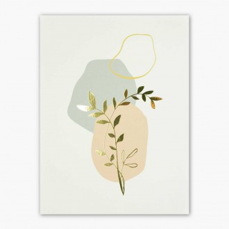 Abstrakt listy 3D Zlatý Plakát