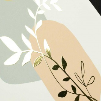 Abstrakt listy 3D Zlatý Plakát