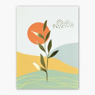 Abstrakt listy 2 3D Zlatý Plakát